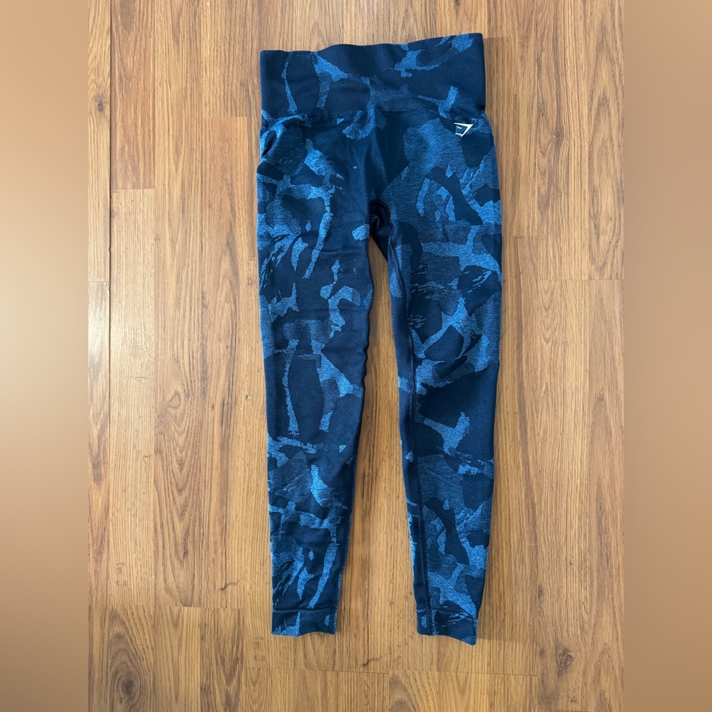Gymshark Blue Camouflage Leggings